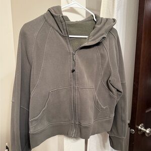 lululemon athletica cropped scuba full zip hoodie